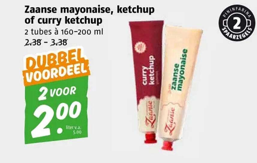 Zaanse mayonaise, ketchup of curry ketchup
