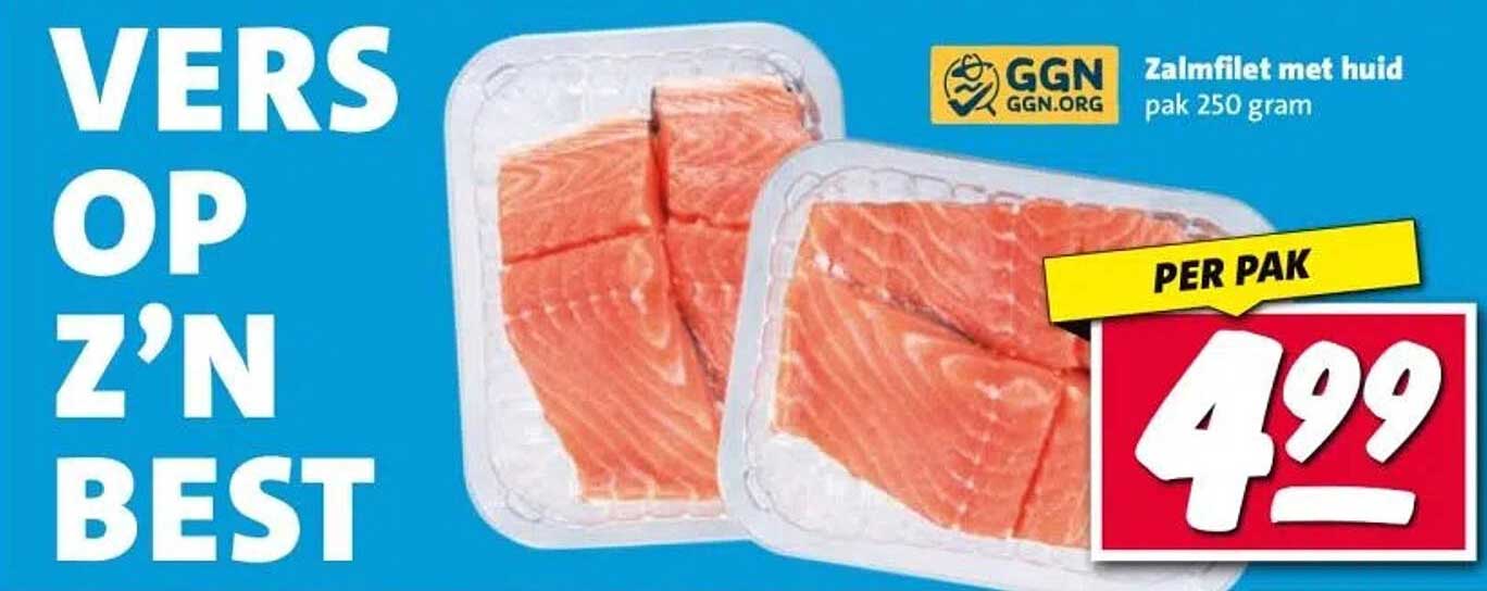 Zalmfilet met huid pak 250 gram