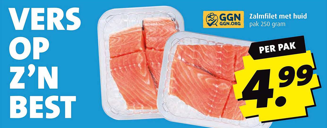 Zalmfilet met huid pak 250 gram