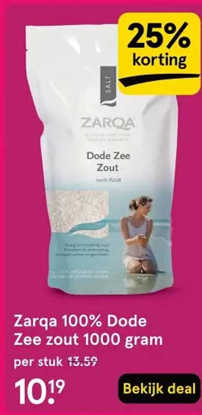 Zarqa 100% Dode Zee zout 1000 gram