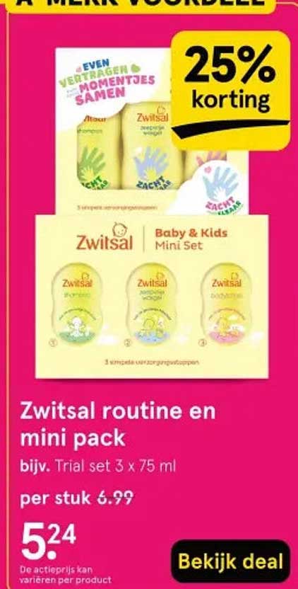 Zwitsal routine en mini pack