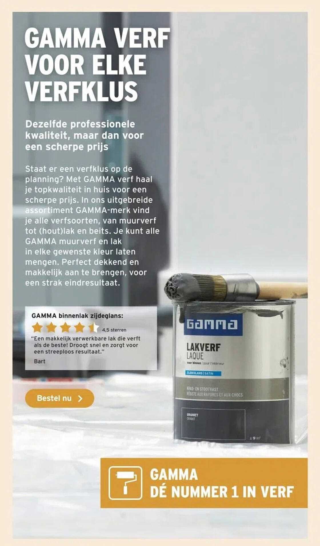GAMMA VERF VOOR ELKE VERFKLUS