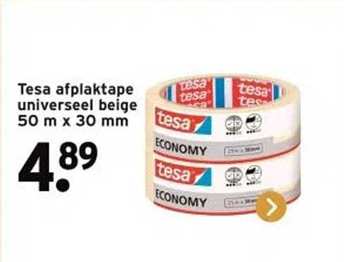 Tesa afplaktape universeel beige