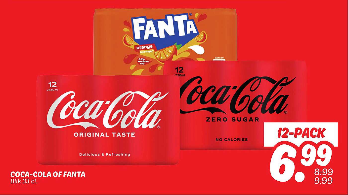 COCA-COLA OF FANTA Blik 33 cl