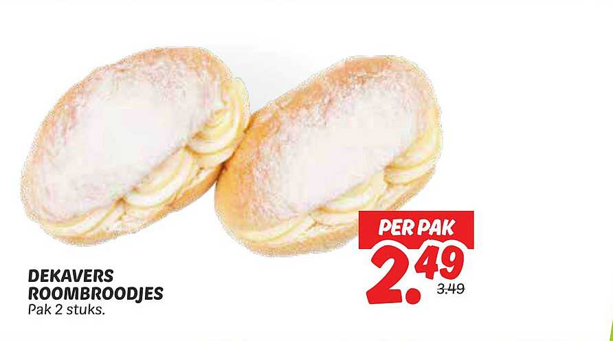 DEKAVERS ROOMBROODJES Pak 2 stuks.