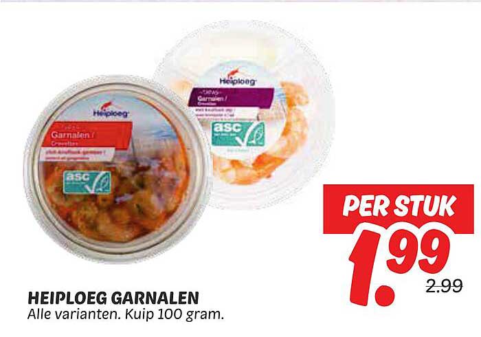 HEIPLOEG GARNALEN Alle varianten. Kuip 100 gram.