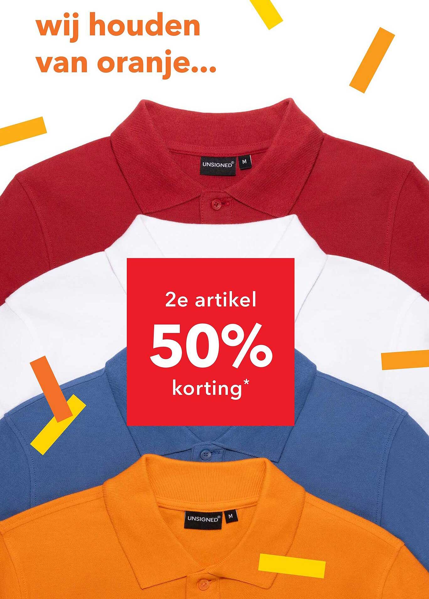 2e artikel 50% korting*