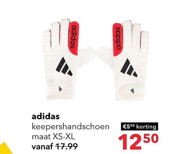 adidas keepershandschoen maat XS-XL €5,50 korting