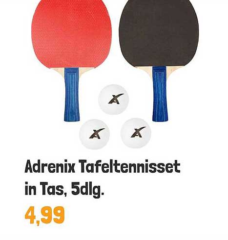 Adrenix Tafeltennisset in Tas, 5dlg.