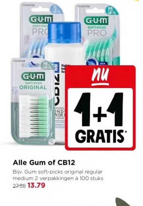 Alle Gum of CB12 1+1 gratis