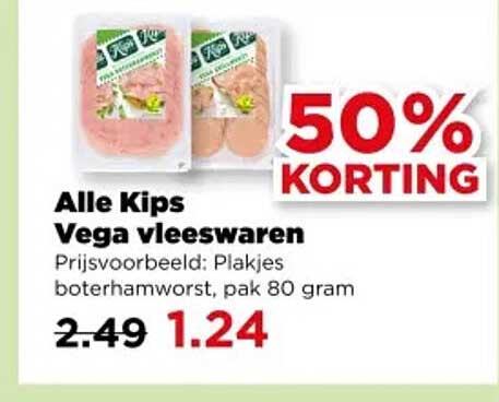 Alle Kips Vega vleeswaren 50% KORTING