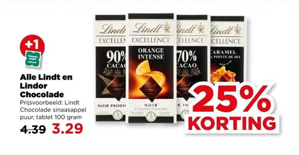 Alle Lindt en Lindor Chocolade 25% KORTING
