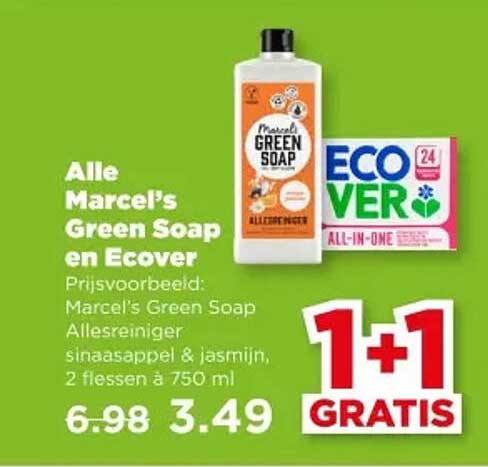 Alle Marcel's Green Soap en Ecover 1+1 GRATIS