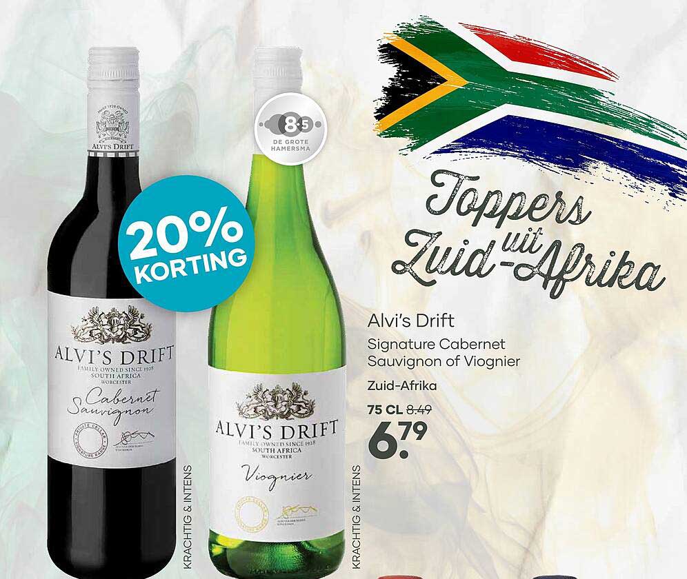 Alvi's Drift Signature Cabernet Sauvignon of Viognier Zuid-Afrika 20% KORTING