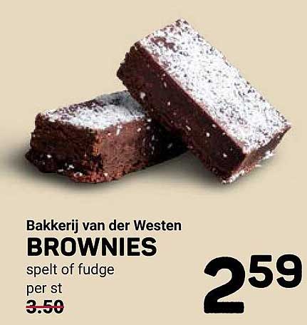 Bakkerij van der Westen BROWNIES spelt of fudge per st