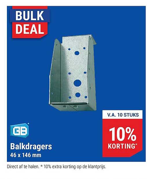 Balkdragers 46 x 146 mm 10% korting