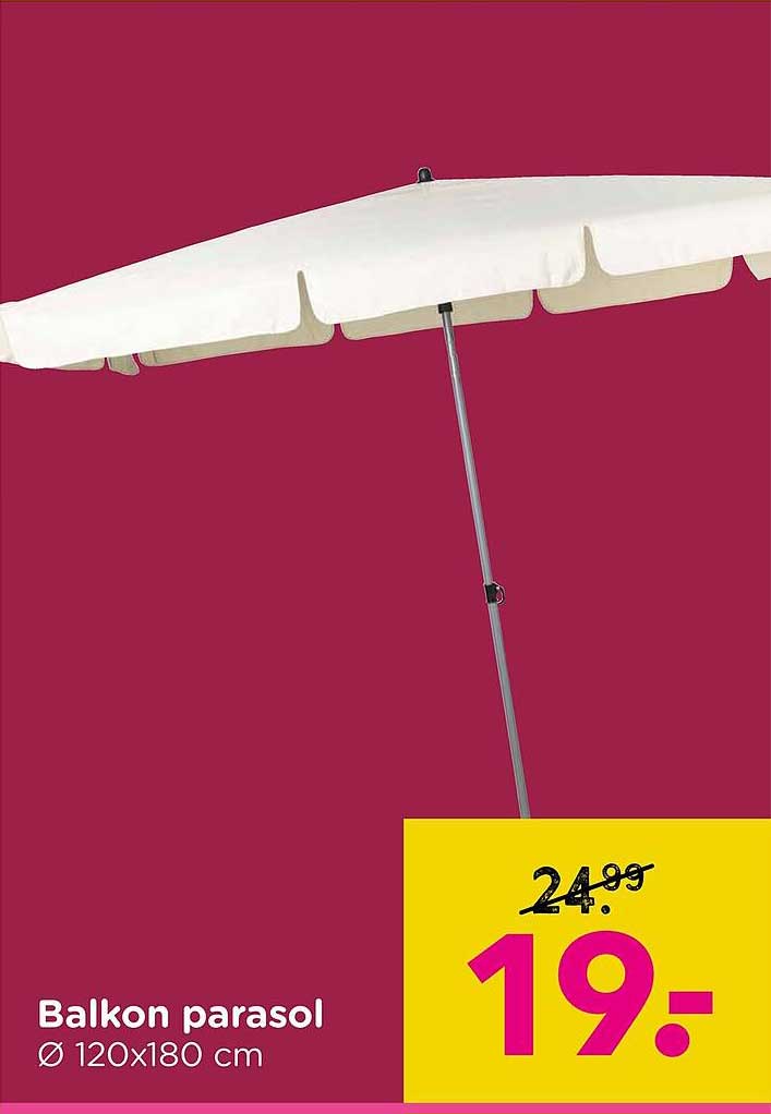 Balkon parasol Ø 120x180 cm