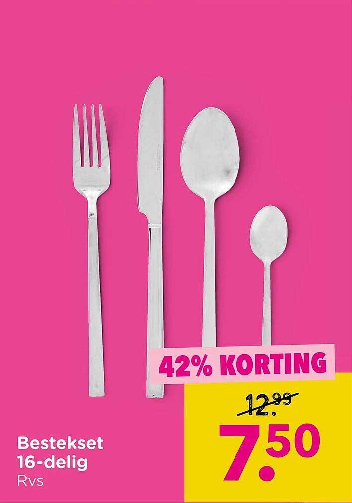 Bestekset 16-delig Rvs 42% KORTING