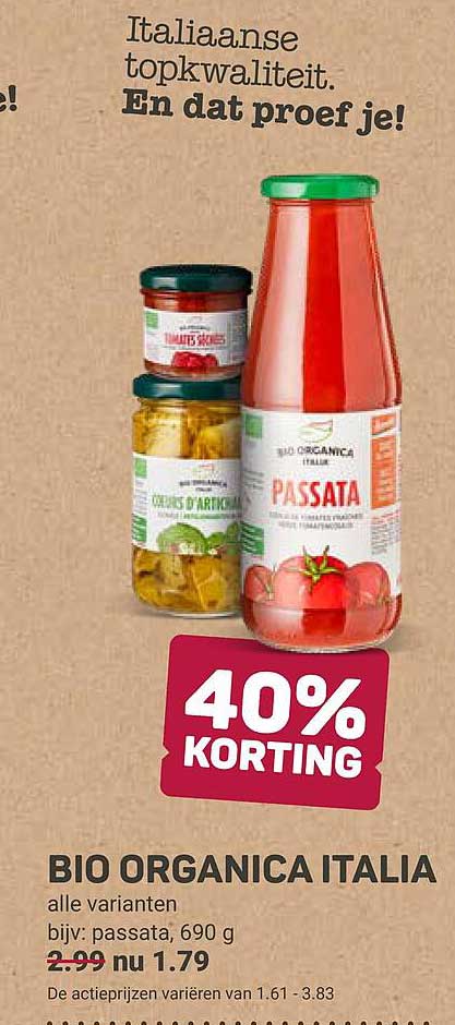 BIO ORGANICA ITALIA alle varianten 40% KORTING