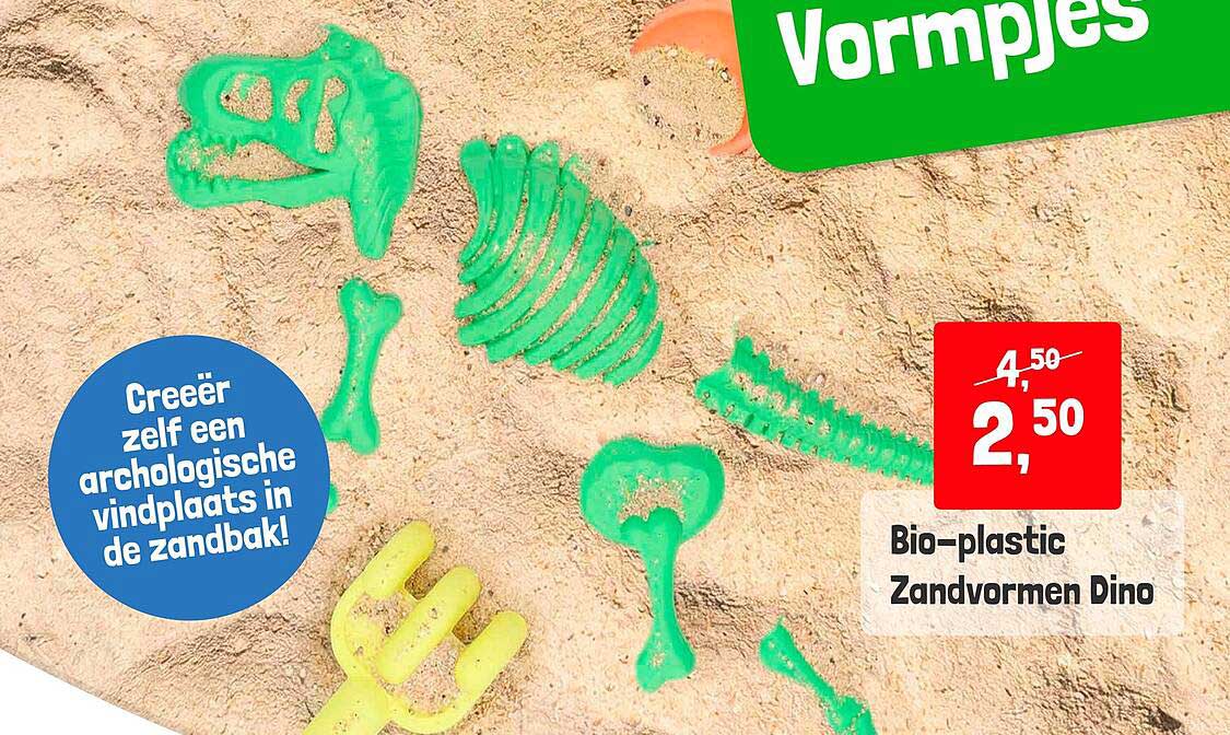 Bio-plastic Zandvormen Dino