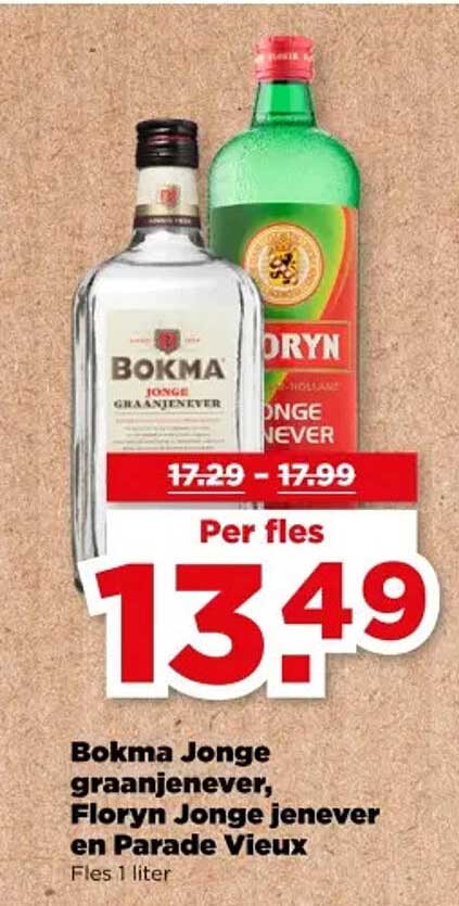 Bokma Jonge graanjenever, Floryn Jonge jenever en Parade Vieux