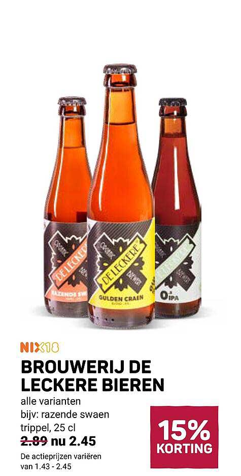 BROUWERIJ DE LECKERE BIEREN alle varianten bijv: razende swaen trippel, 25 cl 15% KORTING