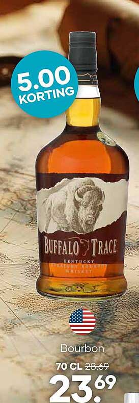 Buffalo Trace Kentucky Straight Bourbon Whiskey 70 cl 5.00 KORTING