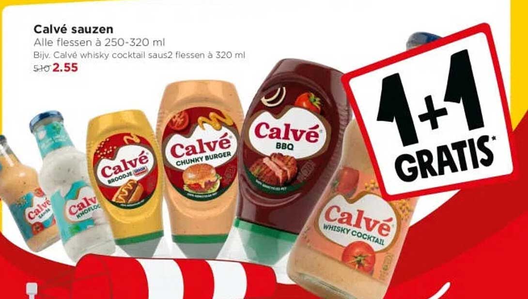 Calvé sauzen 1+1 gratis