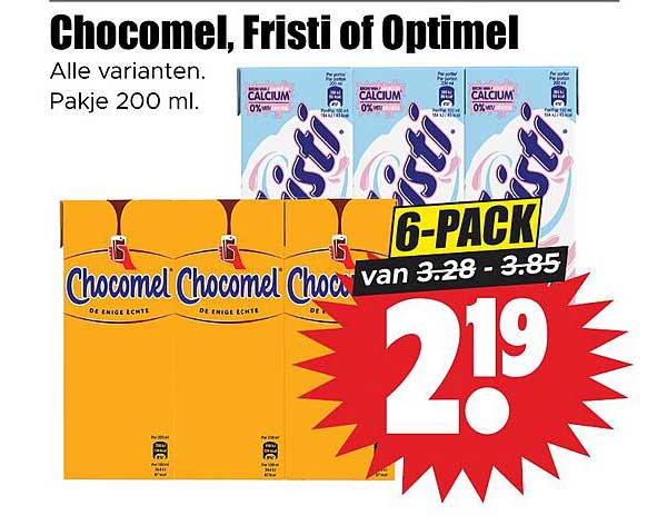 Chocomel, Fristi of Optimel