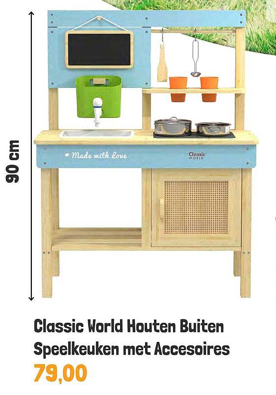 Classic World Houten Buiten Speelkeuken met Accessoires