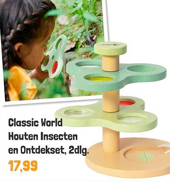 Classic World Houten Insecten en Ontdekset, 2dlg.