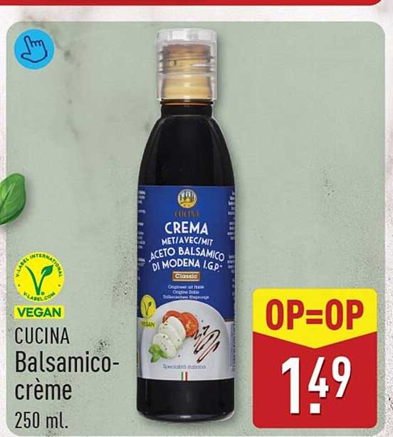 Cucina Balsamico-crème 250 ml. OP=OP