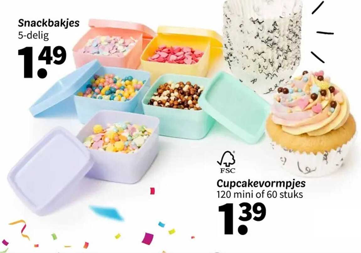 Cupcakevormpjes 120 mini of 60 stuks