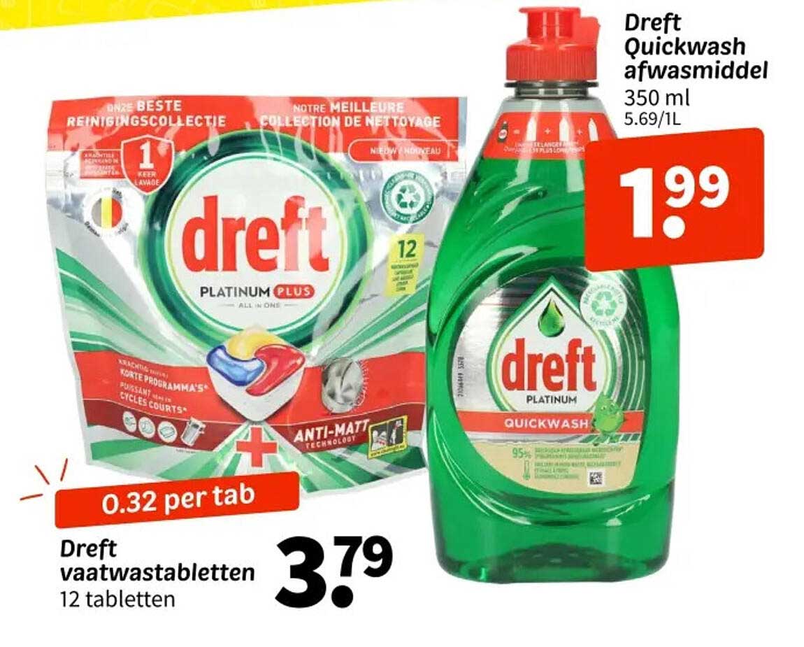 Dreft vaatwastabletten 12 tabletten