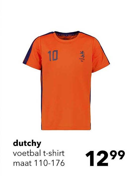 dutchy voetbal t-shirt maat 110-176