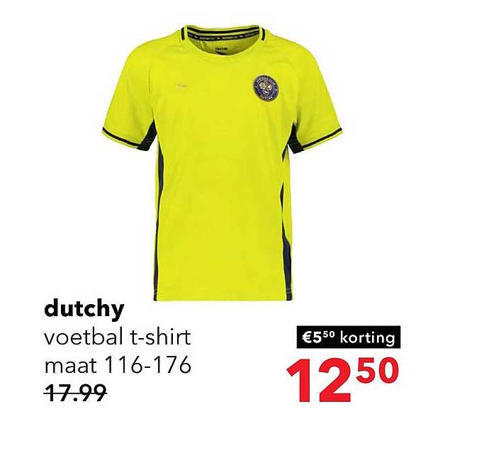 dutchy voetbal t-shirt maat 116-176 €5,50 korting