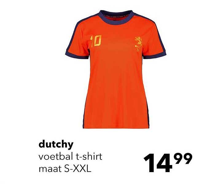 dutchy voetbal t-shirt maat S-XXL