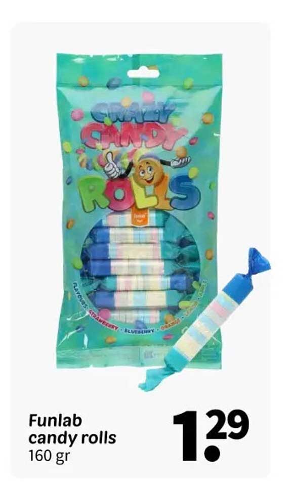 Funlab candy rolls 160 gr