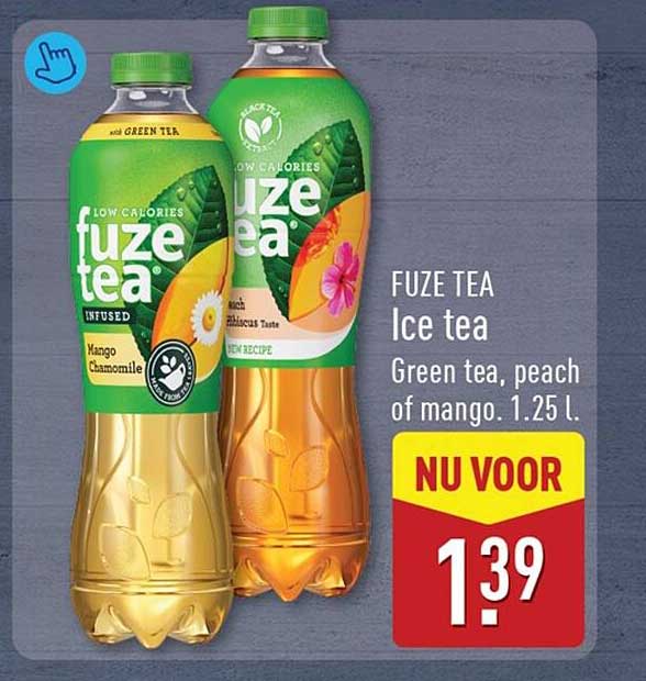 FUZE TEA Ice tea Green tea, peach of mango. 1.25 l.