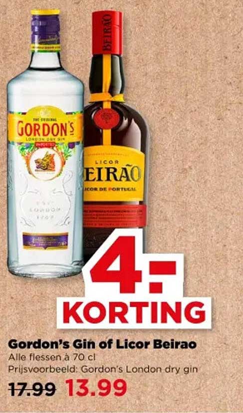 Gordon’s Gin of Licor Beirao 4:- KORTING