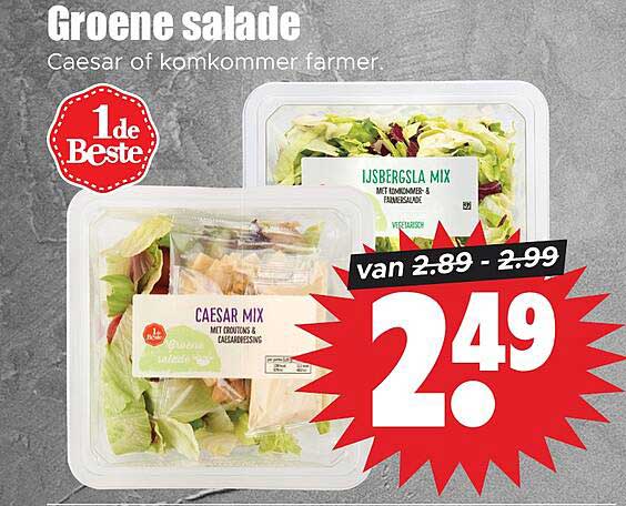 Groene salade Caesar of komkommer farmer 1de Beste