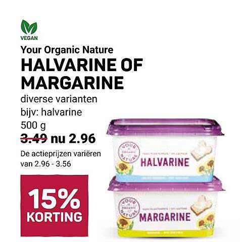 HALVARINE OF MARGARINE 15% KORTING