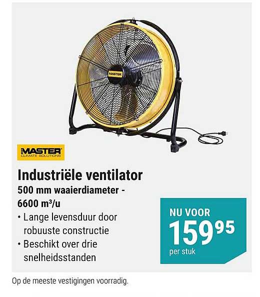 Industriële ventilator 500 mm waaierdiameter - 6600 m³/u