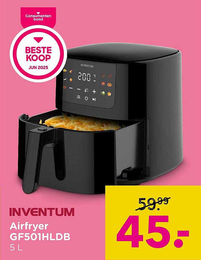 INVENTUM Airfryer GF501HLDB 5 L