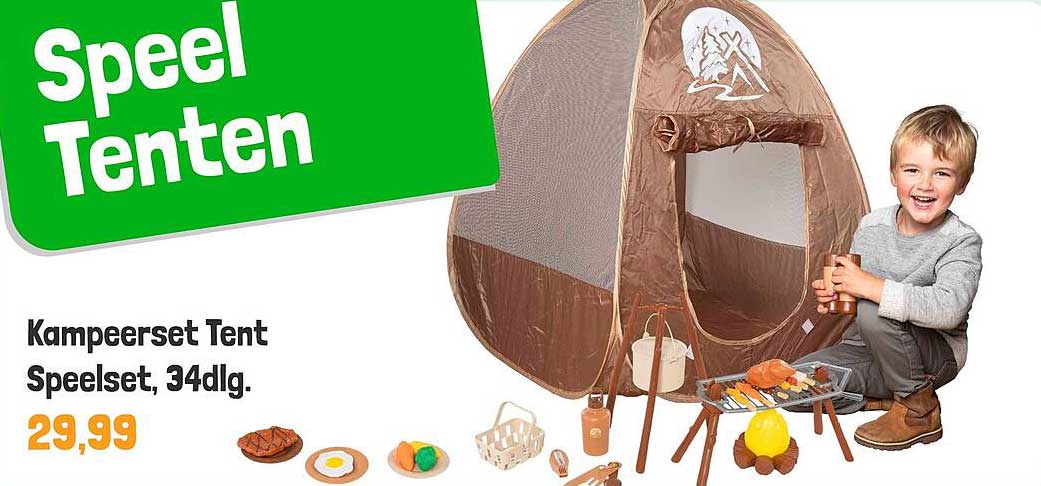 Kampeerset Tent Speelset, 34dlg.