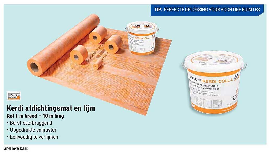 Kerdi afdichtingsmat en lijm