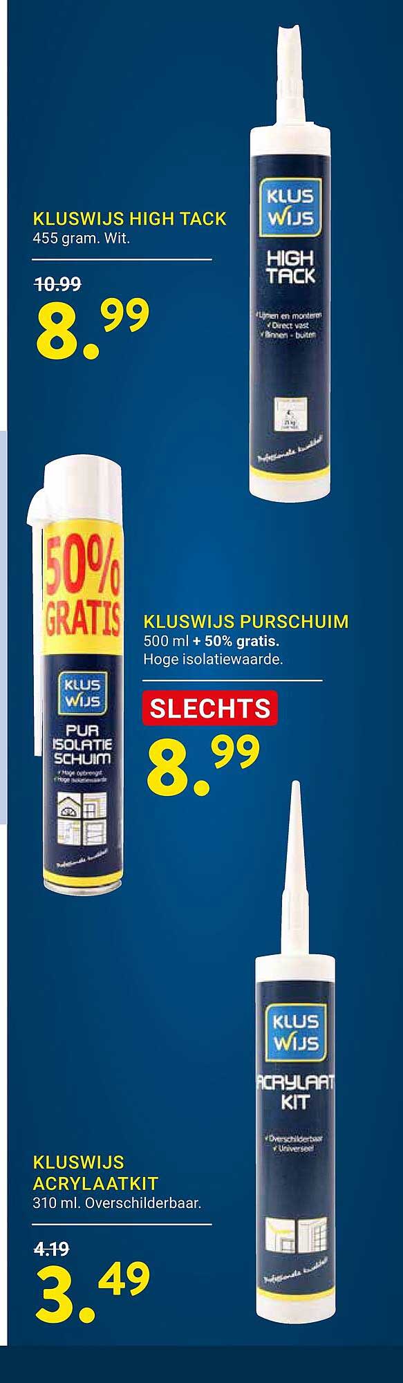 KLUSWIJS HIGH TACK 455 gram. Wit.