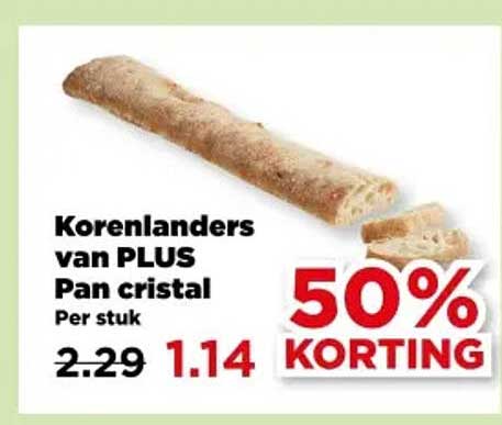 Korenlanders van PLUS Pan cristal Per stuk 50% KORTING