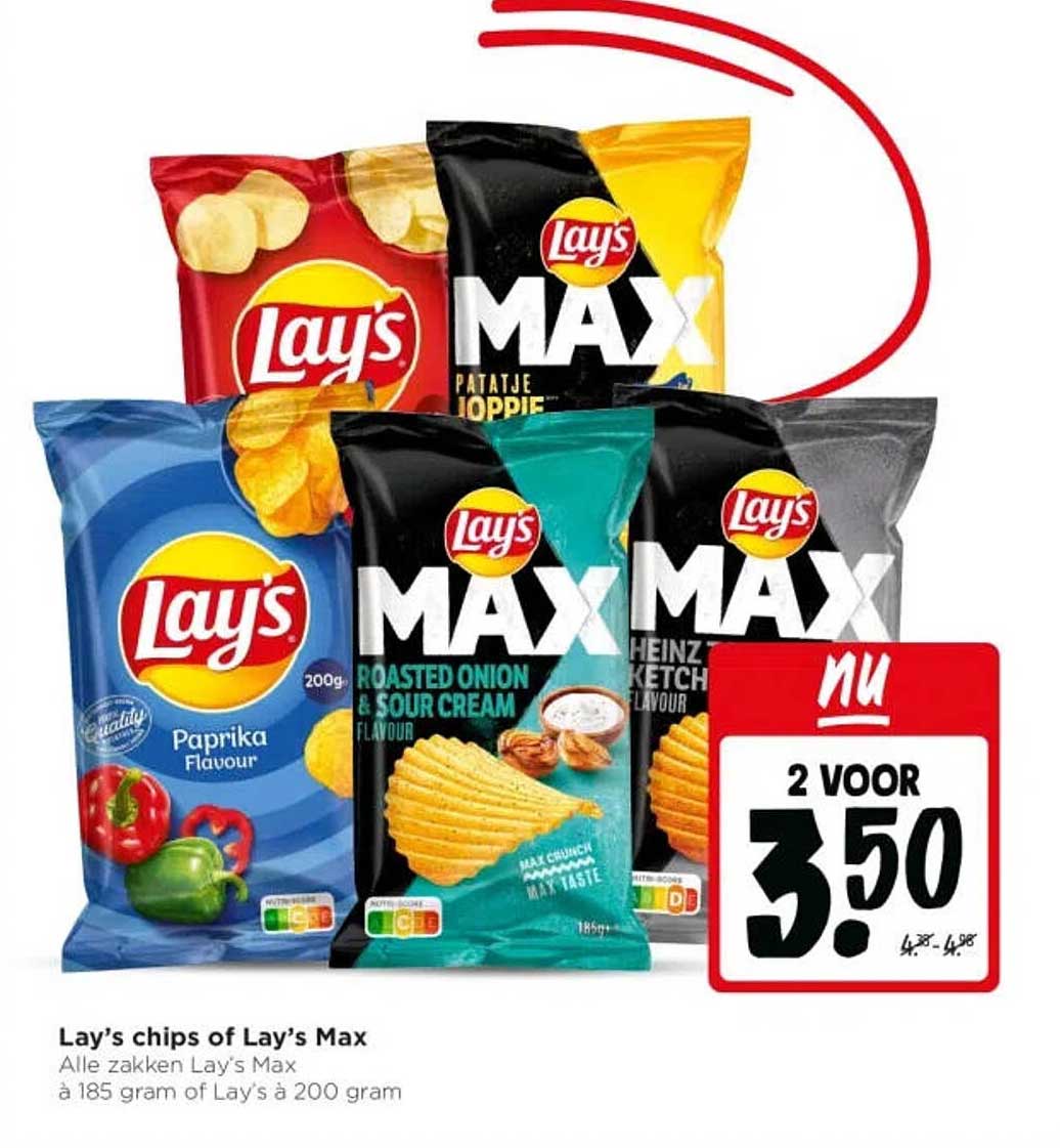 Lay’s chips of Lay’s Max 2 voor 3.50