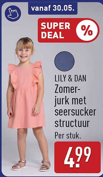 LILY & DAN Zomer-jurk met seersucker structuur